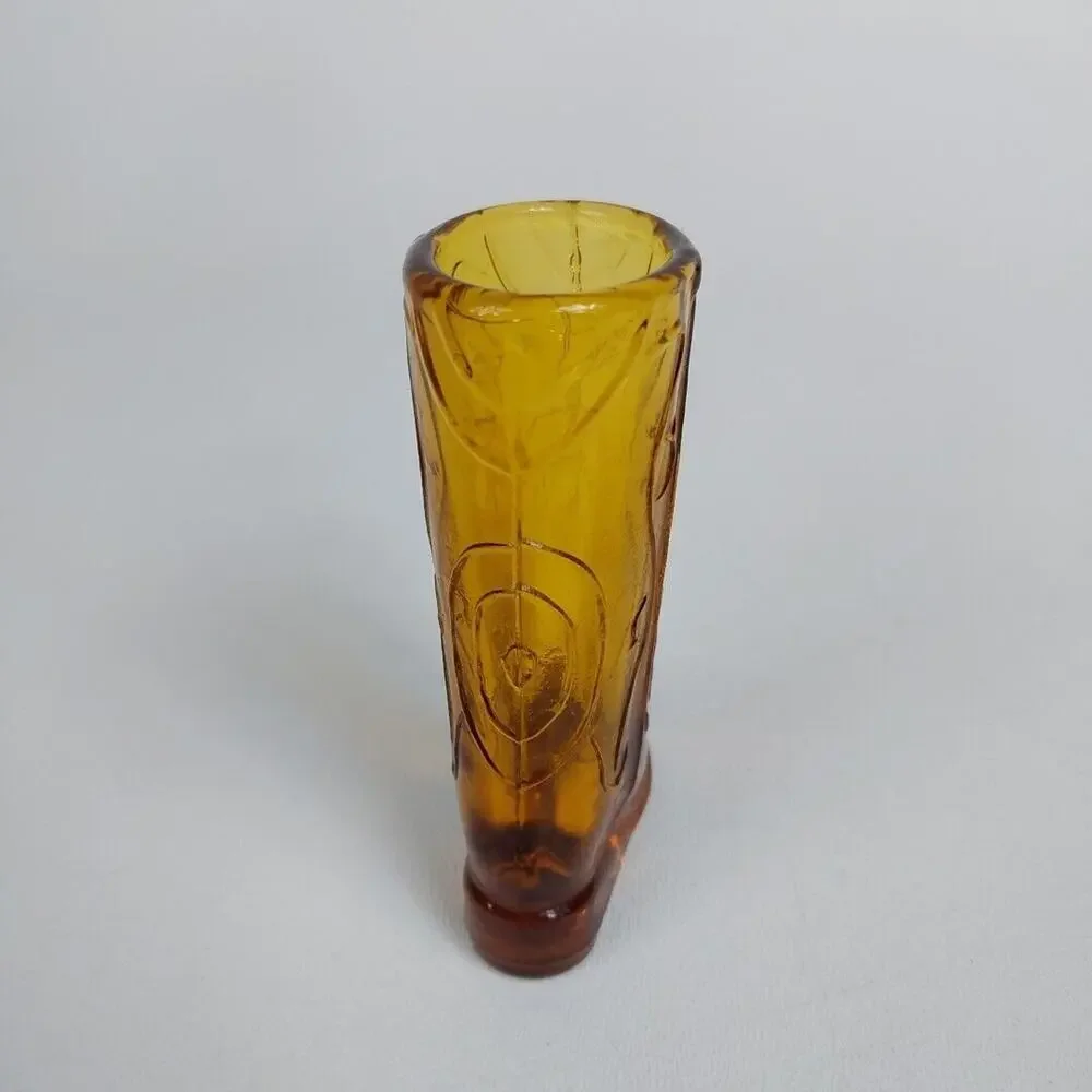 Glass Cowboy Boot Shot Glass Amber‎
